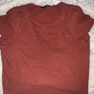 Rust color ribbed shirt